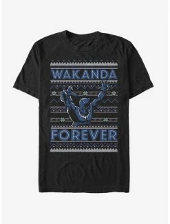 Boxlunch Marvel Black Panther Wakanda Holiday Christmas Pattern T-Shirt