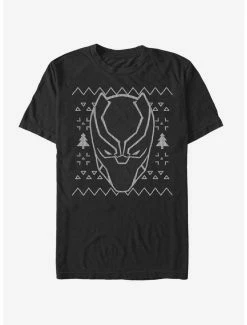 Boxlunch Marvel Black Panther Mask Christmas Pattern T-Shirt