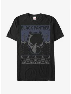 Boxlunch Marvel Black Panther Mask Icon Christmas Pattern T-Shirt